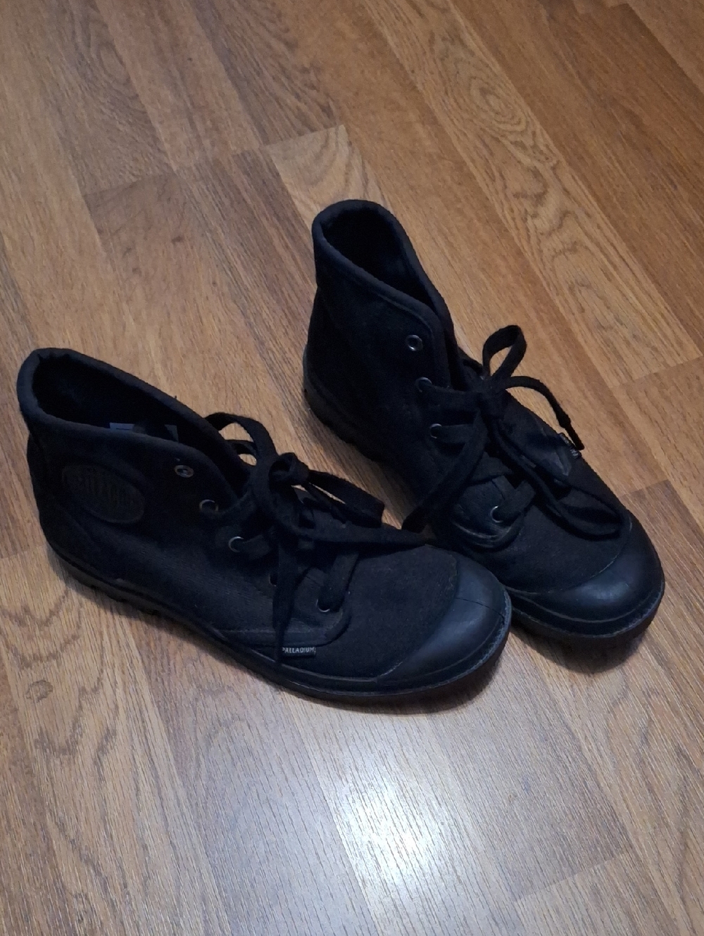 Palladium All-Black Canvas High-Top Sneakers Sz W8
